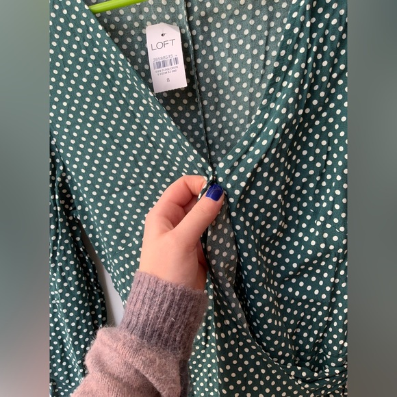 Loft Polka Dot Wrap Dress NWT - Picture 3 of 5